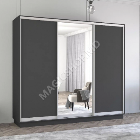 Шкаф Fox с раздвижными зеркальными дверями и ДСП (240-270 см x 60 x 200-240 см)